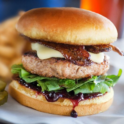 KUROBUTA PORK BURGER FROM YARD HOUSE.